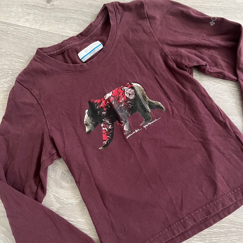 Kid's Columbia Maroon Long Sleeve XS (6/6X)